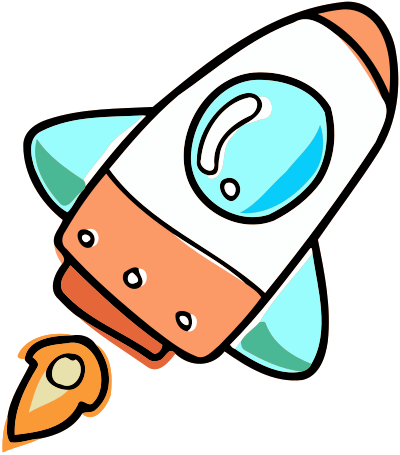 Rocket ship 2 (colour) clipart
