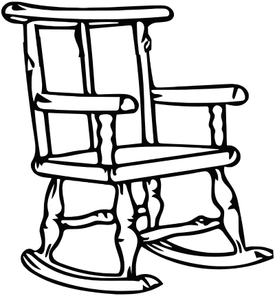 Rocking chair 3 (outline) clipart