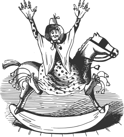 Rocking-horse woman clipart