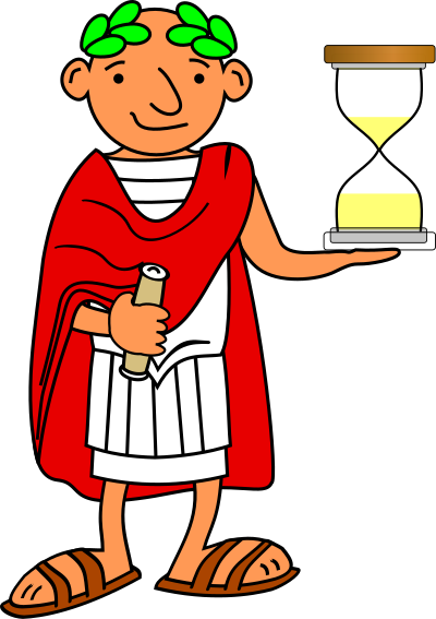 Roemer mit Sanduhr clipart