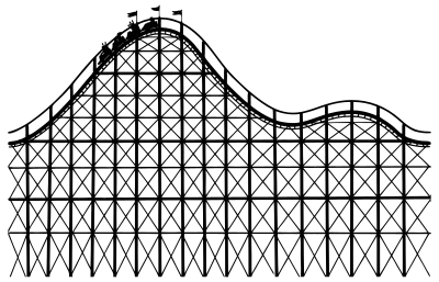 Roller Coaster Line Art clipart