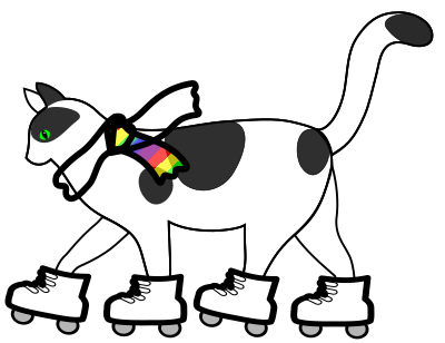 Roller Skating Cat clipart