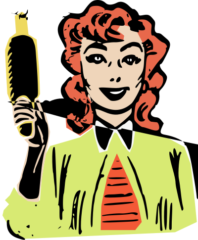 Rolling pin woman clipart
