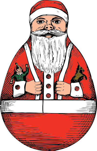 rolly-polly Santa clipart