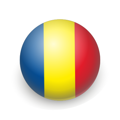 Romania flag button clipart