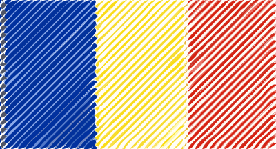 Romania flag linear clipart