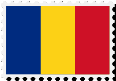 Romania flag stamp clipart