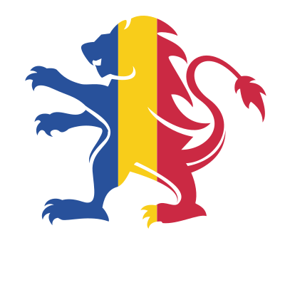 Romanian flag heraldic lion clipart