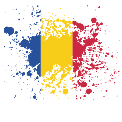 Romanian flag ink splatter clipart