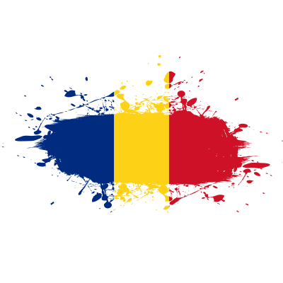 Romanian flag paint spatter clipart