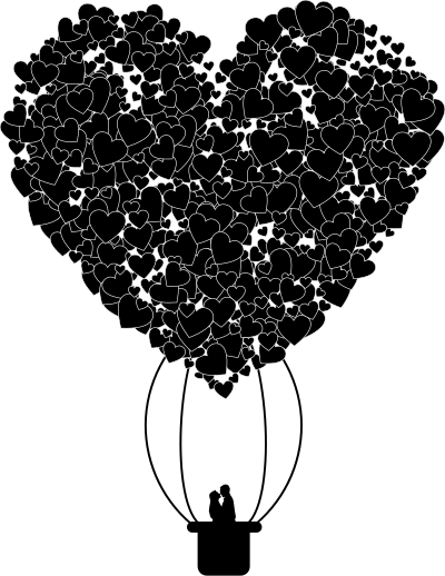 Romantic Hot Air Balloon II Prismatic Silhouette clipart