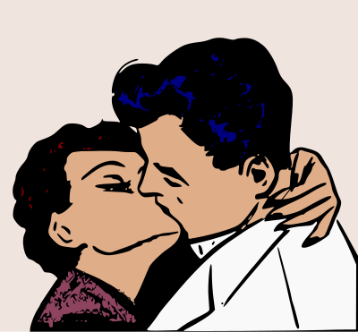 Romantic kiss clipart
