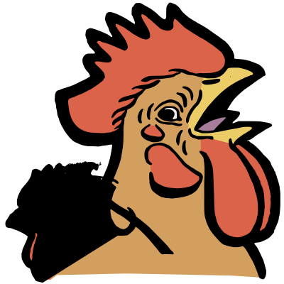 Rooster and a Hen clipart