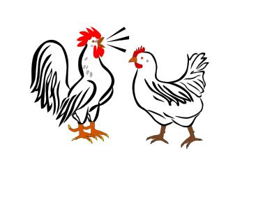 Rooster and chicken clipart