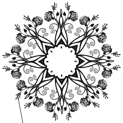 Rose Floral Flourish Design 10 clipart