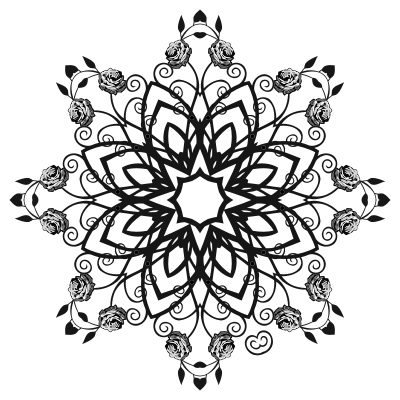 Rose Floral Flourish Design 11 clipart