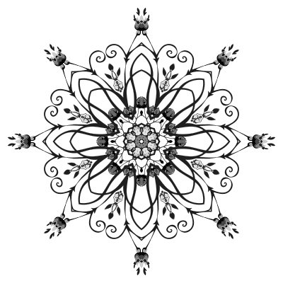 Rose Floral Flourish Design 2 clipart