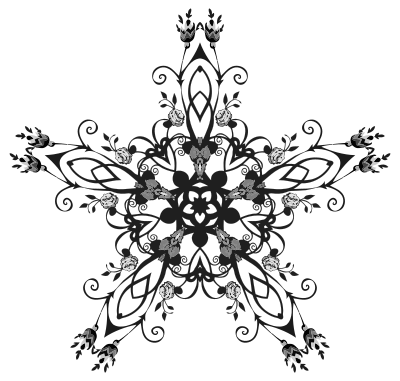 Rose Floral Flourish Design 4 clipart