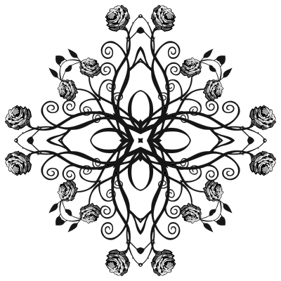 Rose Floral Flourish Design 6 clipart