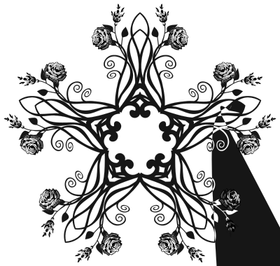 Rose Floral Flourish Design 9 clipart