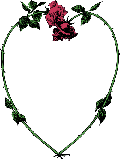 Rose Love Heart Frame - Colour Remix clipart