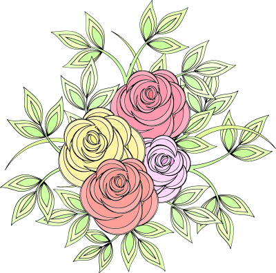 Roses 7 (colour 2) clipart