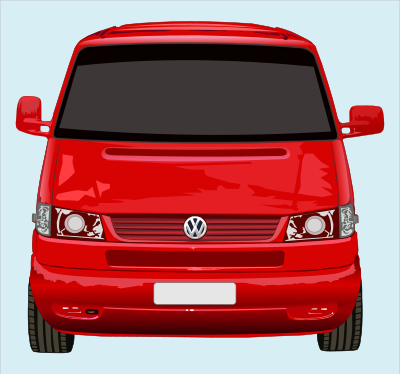 Roter VW-Bus clipart