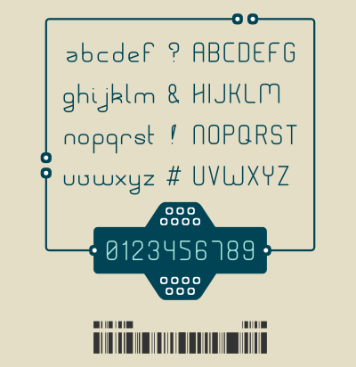 Rouded-1 typeface clipart
