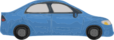 Rough car (blue) clipart