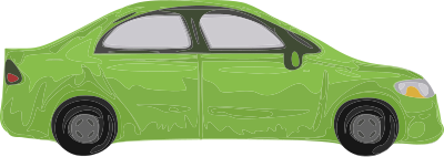 Rough car (green) clipart