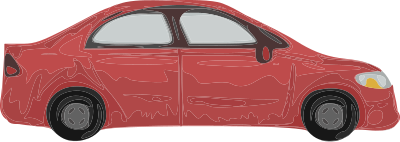 Rough car (red) clipart
