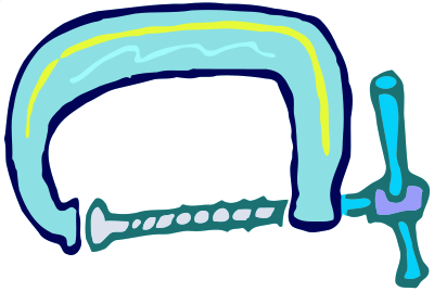 Roughly drawn G clamp clipart