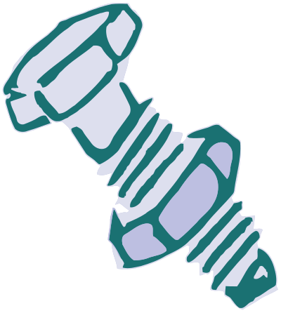 Roughly drawn nut and bolt clipart