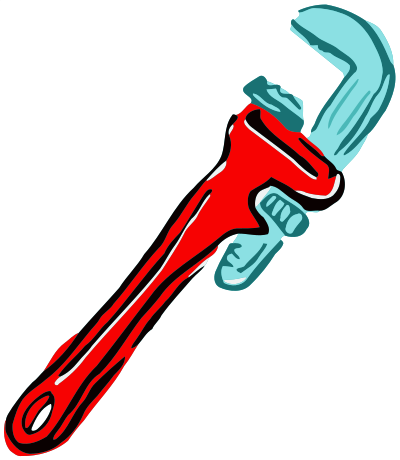 Roughly drawn pipe wrench clipart