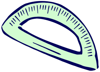 Roughly drawn protractor clipart