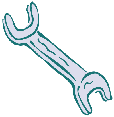 Roughly drawn spanner 2 clipart