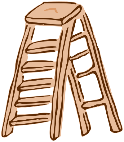 Roughly drawn stepladder clipart