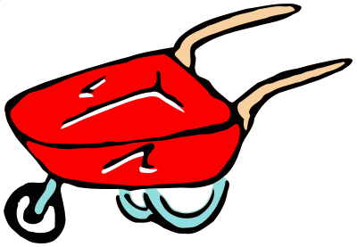 Roughly drawn wheelbarrow clipart