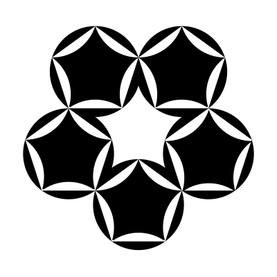 Round pentagons clipart