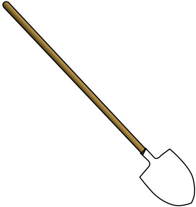 Round point shovel clipart
