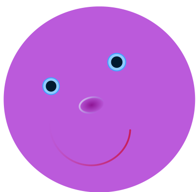 Round purple face clipart
