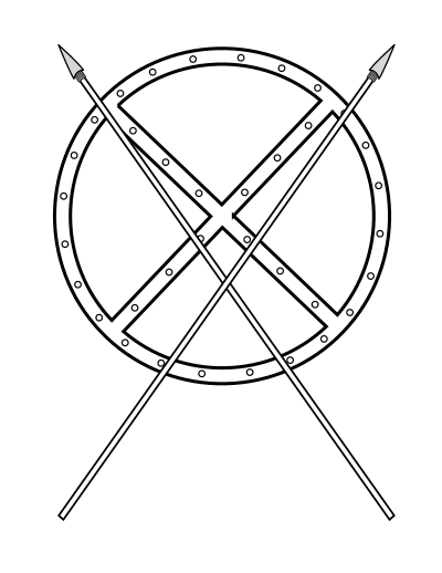 Round Shield and Crossed Spears clipart