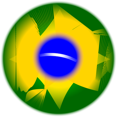 Rounded Brazil flag clipart