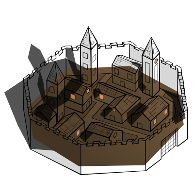 RPG map symbols: City clipart