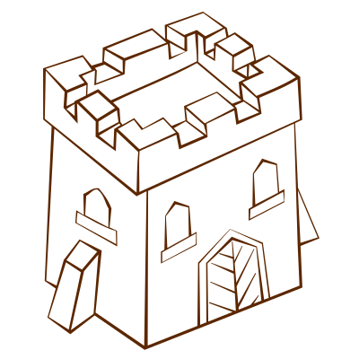 RPG map symbols Tower Square 2 clipart