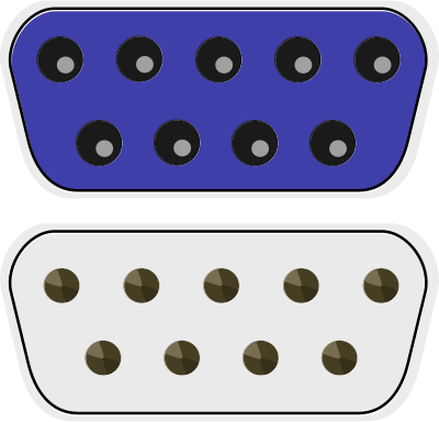 RS232 Male + Female clipart