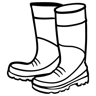 Rubber boots - lineart clipart
