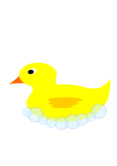 Rubber Ducky in bubbles clipart