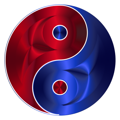 Ruby And Sapphire Yin Yang clipart