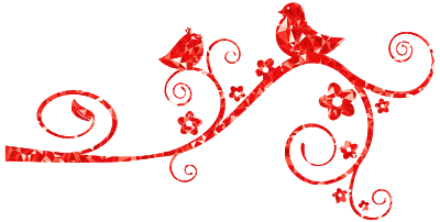 Ruby Birds Flourish clipart